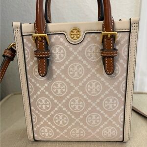Tory Burch Cream and Brown Mini Bag